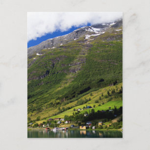 Quaint Village by the fjord, Norway Postcard