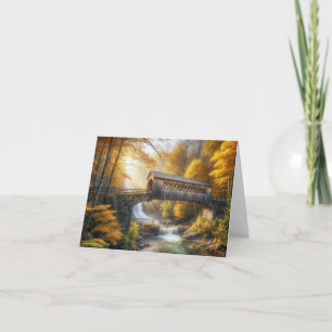 Quaint Wooden Covered Bridge Card