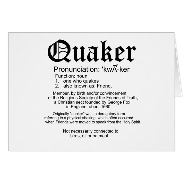 Quaker Definition (Front Horizontal)