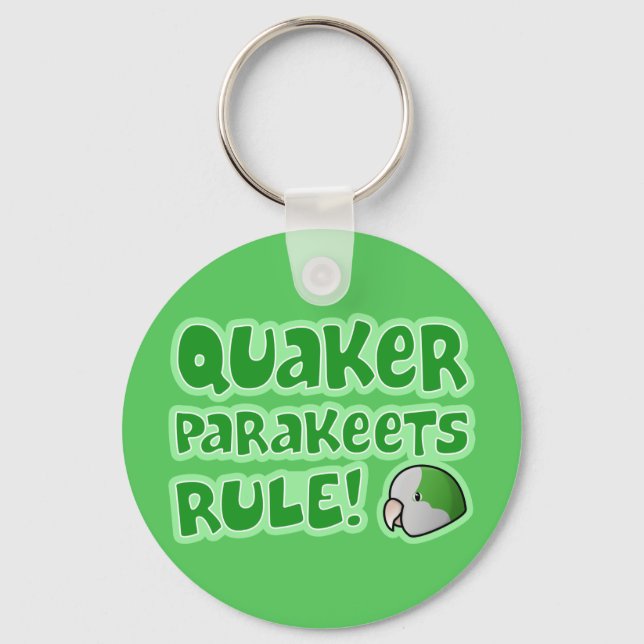 Quaker Parakeets Rule Key Ring (Front)