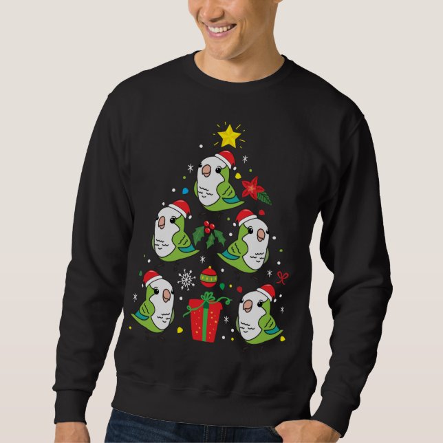 Quaker Parrot Green Christmas Ornament Tree Funny  Sweatshirt (Front)