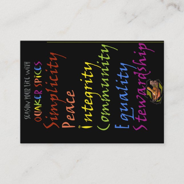 Quaker Spices -  welcome card (Front)
