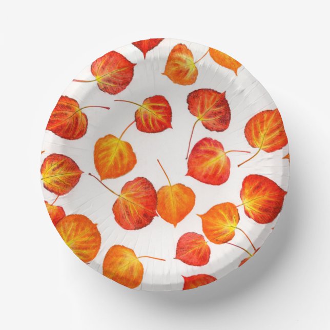 Quaking Aspen Autumn Leaves Paper Bowls Plate (Front)