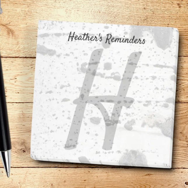 Quaking Aspen Tree Bark and Initial LetterMonogram Post-it Notes (Personalized text notepad)