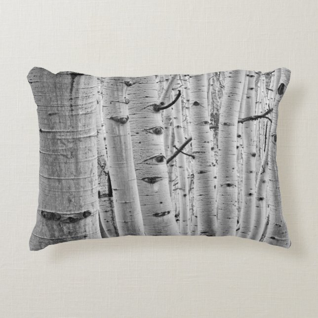 Quaking Aspen Tree Bark Pattern Decorative Cushion (Front)
