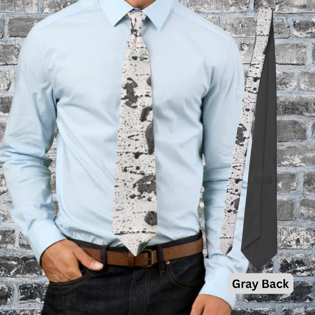 Quaking Aspen Tree White Bark Texture Photograph Tie (Aspen tree bark photo polyester tie with dark gray back. )