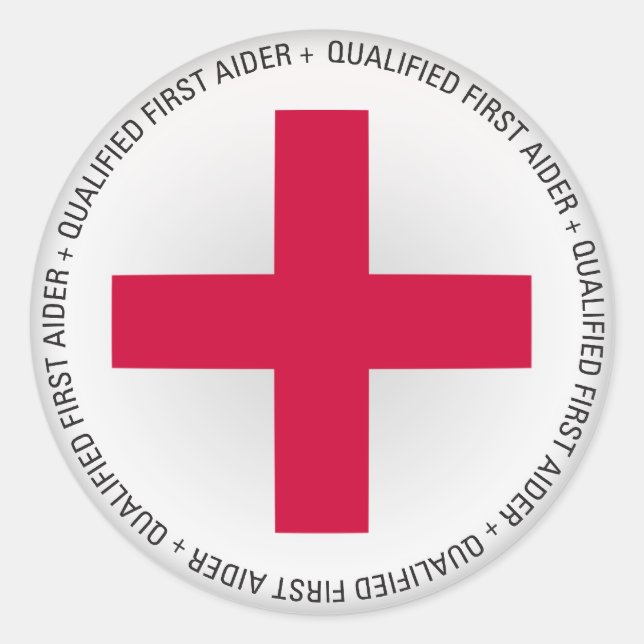 Qualified First Aider Medical Aid Classic Round Sticker (Front)