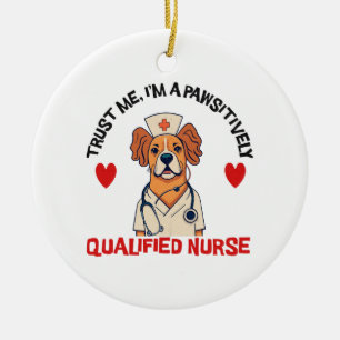 Qualified Nurse Pawsitively Ceramic Tree Decoration