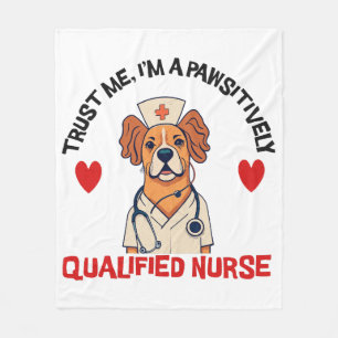 Qualified Nurse Pawsitively Fleece Blanket