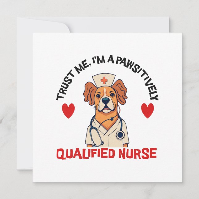 Qualified Nurse Pawsitively Invitation (Front)