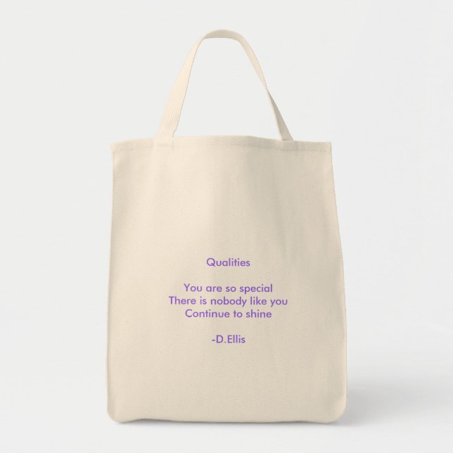Qualities Haiku Tote Bag (Front)