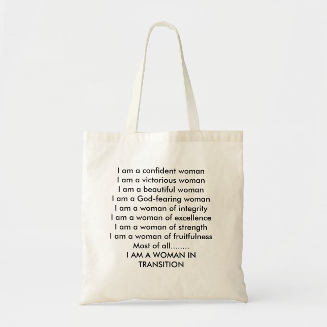 Qualities of a woman tote bag (Front)