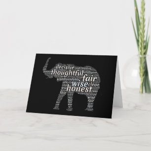 Qualities of an Elephant Word Cloud Card