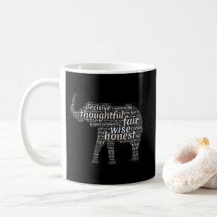 Qualities of an Elephant Word Cloud Coffee Mug
