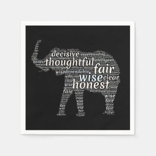 Qualities of an Elephant Word Cloud Napkin