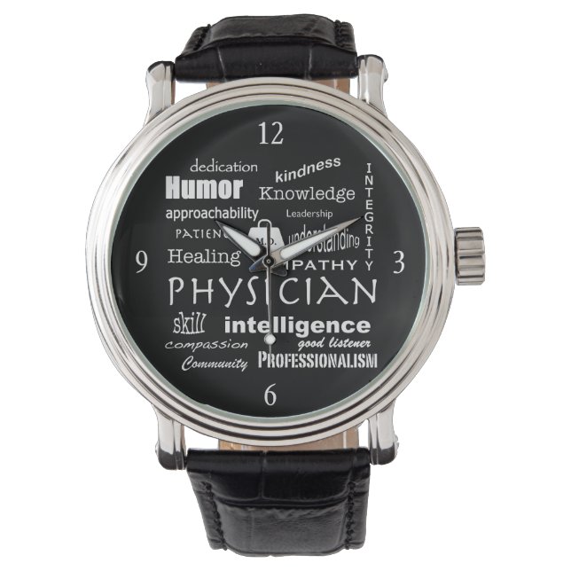 Qualities of Good Physician-Word Cloud/Black Watch (Front)