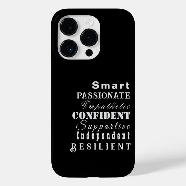 Qualities of Great Women, Black Case-Mate iPhone Case (Back)