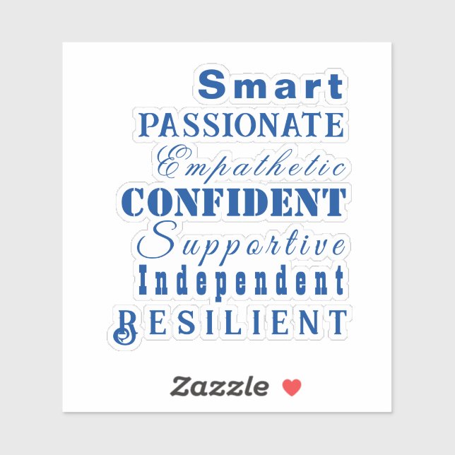 Qualities of Great Women Elegant Motivational Blue (Sheet)