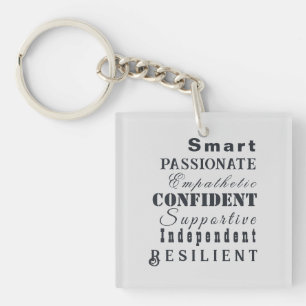 Qualities of Great Women Key Ring