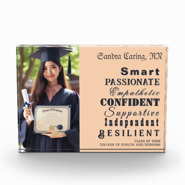 Qualities of Great Women, Nurse Graduation Photo Block (Front)