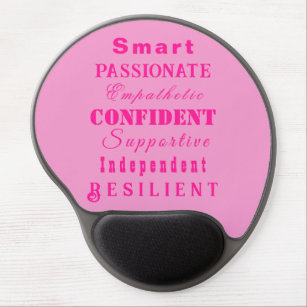 Qualities of Great Women Pink Gel Mouse Mat