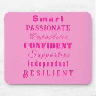 Qualities of Great Women Pink Mouse Mat