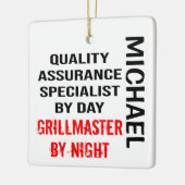 Quality Assurance Specialist Grillmaster CUSTOM Ceramic Ornament (Left)