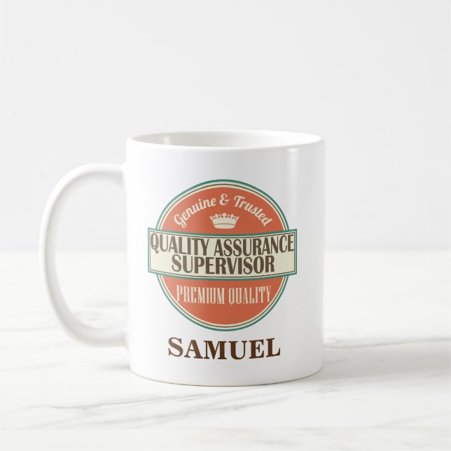 Quality Assurance Supervisor Personalised Mug Gift (Left)