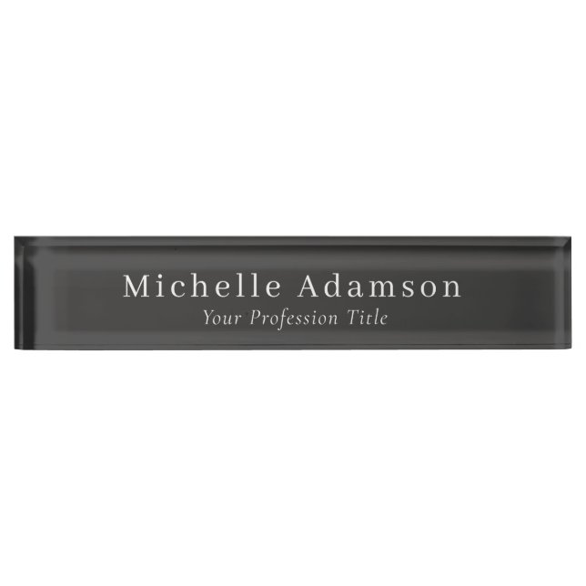 Quality Black Colour Professional Plain Modern Nameplate (Front)