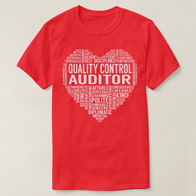 Quality Control Auditor Heart T-Shirt (Design Front)