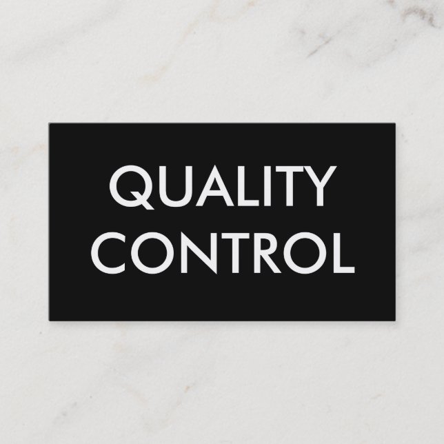 quality control business card (Front)