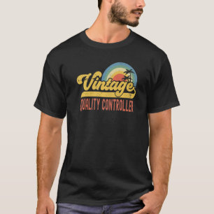 Quality Controller Vintage Sunset Profession Retro T-Shirt