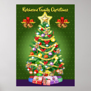 Quality large custom family Christmas Tree poster
