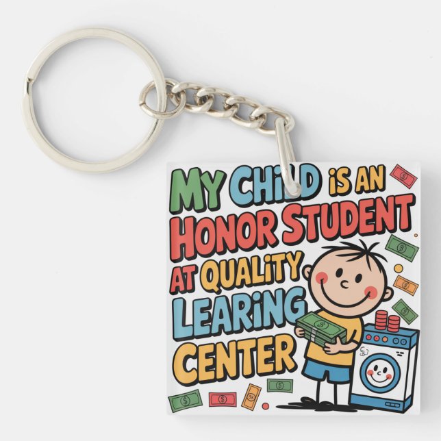 Quality Learing Center Day Care Fraud Minnesota Key Ring (Front)