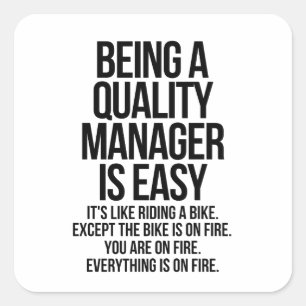 Quality manager square sticker