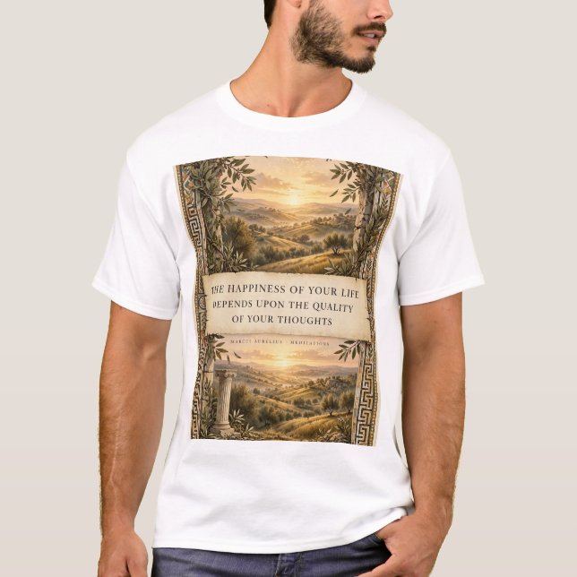 Quality of Your Thoughts — Aurelius Stoic Tee (Front)