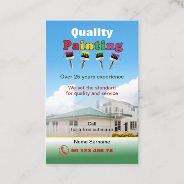 Quality painting business card (Front)