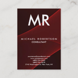 Quality Red Brown Modern Monogram Unique Business Card