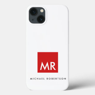 Quality Red White Monogram Elegant Unique Case-Mate iPhone Case