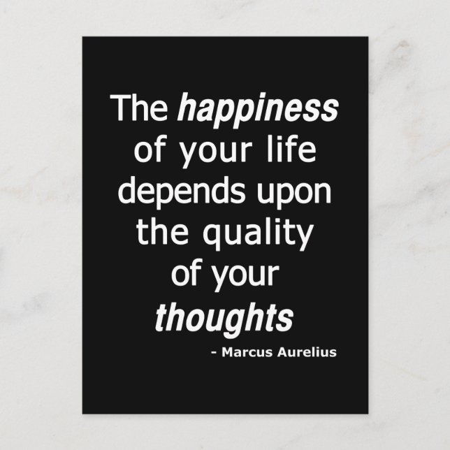 Quality Thoughts? Then a Happy Life... Postcard (Front)