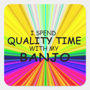 Quality Time Banjo Square Sticker