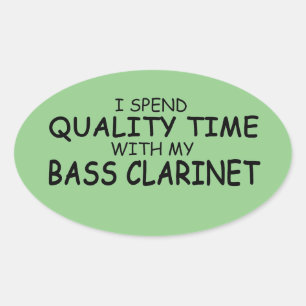 Quality Time Bass Clarinet Oval Sticker