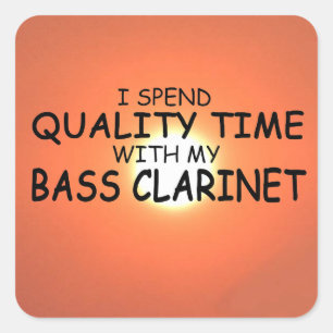 Quality Time Bass Clarinet Square Sticker
