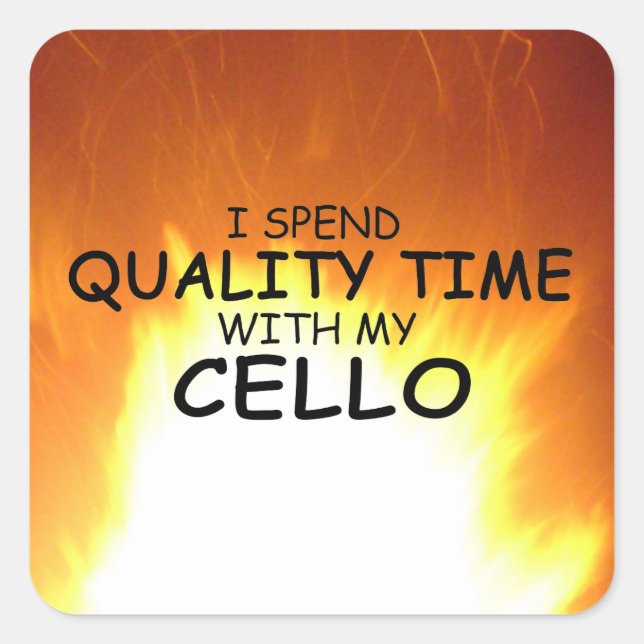 Quality Time Cello Square Sticker (Front)