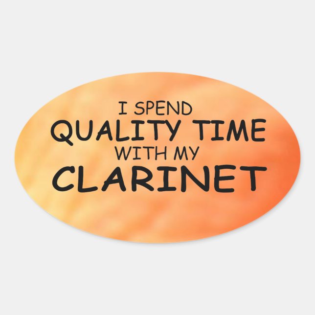 Quality Time Clarinet Oval Sticker (Front)