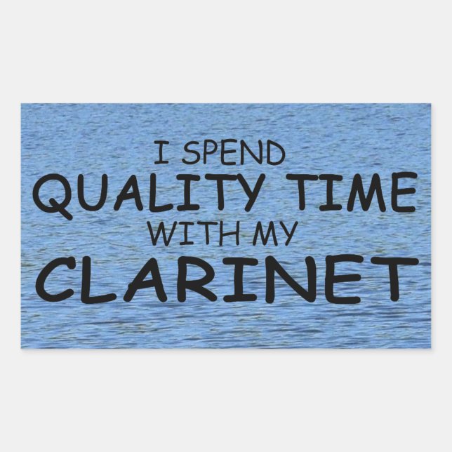 Quality Time Clarinet Rectangular Sticker (Front)