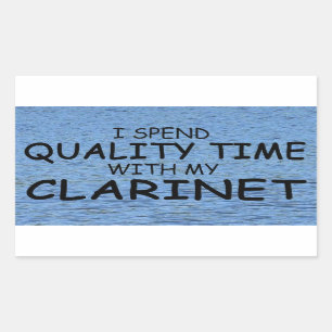 Quality Time Clarinet Rectangular Sticker
