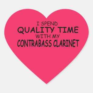 Quality Time Contrabass Clarinet Heart Sticker