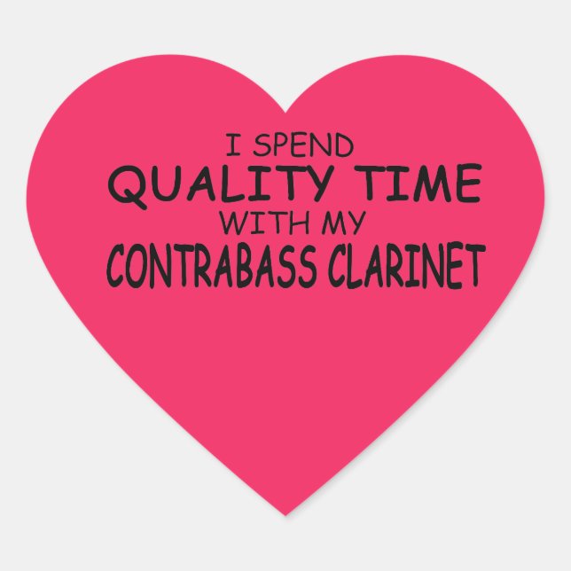 Quality Time Contrabass Clarinet Heart Sticker (Front)