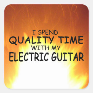 Quality Time Electric Guitar Square Sticker